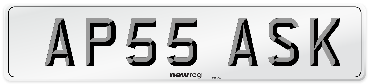AP55 ASK Number Plate from New Reg